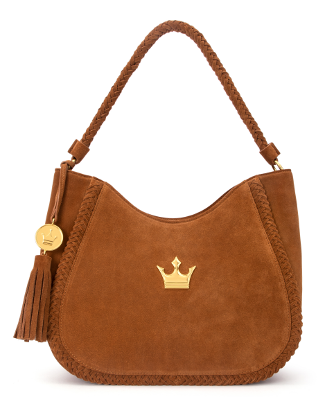 Pre-Order. La Reina Crown Suede Shoulder Bag- Founder’s Collection